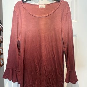 NWT Anthropologie t.la Top XL ombré rose to burgundy. Armpit to armpit 22”.